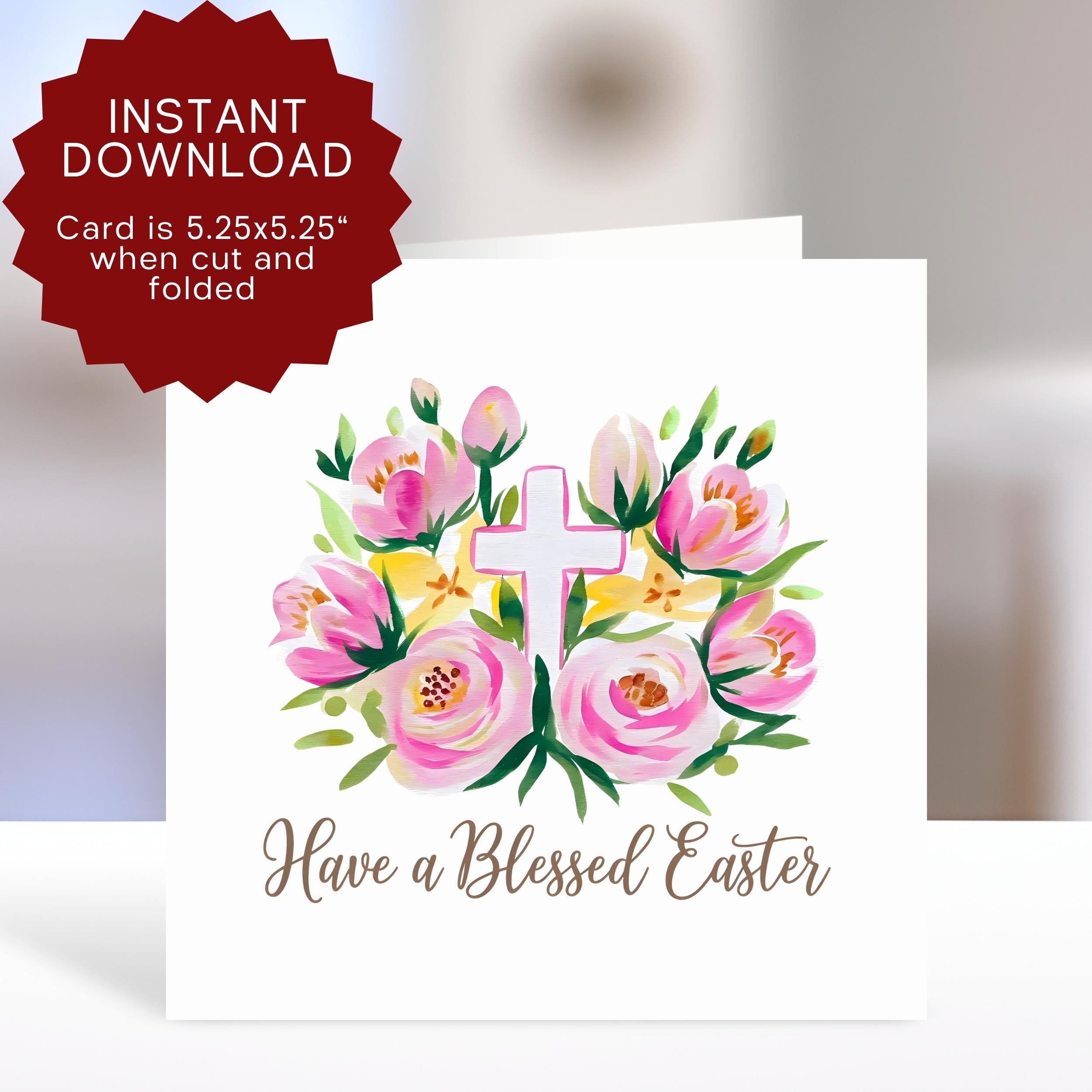 Have A Blessed Easter Christian Card Printable, Easter Blessings Card