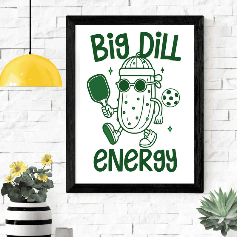 Funny Pickleball PNG: Big Dill Energy Clipart, Pickleball SVG image 3