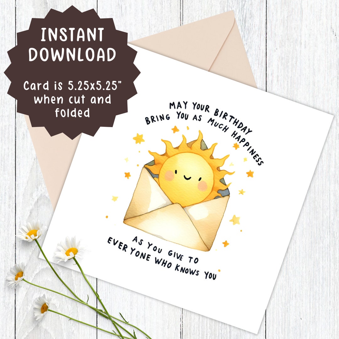 Friend Birthday Card Printable, Bff Birthday Card Downloadable, Pretty ...