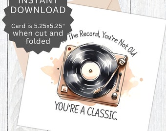 Funny Dad Birthday Card Printable, Gen X Birthday Card Downloadable, Birthday Card Funny Mom, Birthday Card Music Lover.