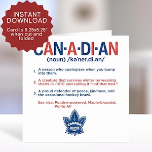 Canada Day Karte zum Ausdrucken, lustige Kanadier Karte, Dezentes Canuck Geschenk, Kanadisches Zitat, Kanadisches Meme, Hilarious Kanadische Klischees