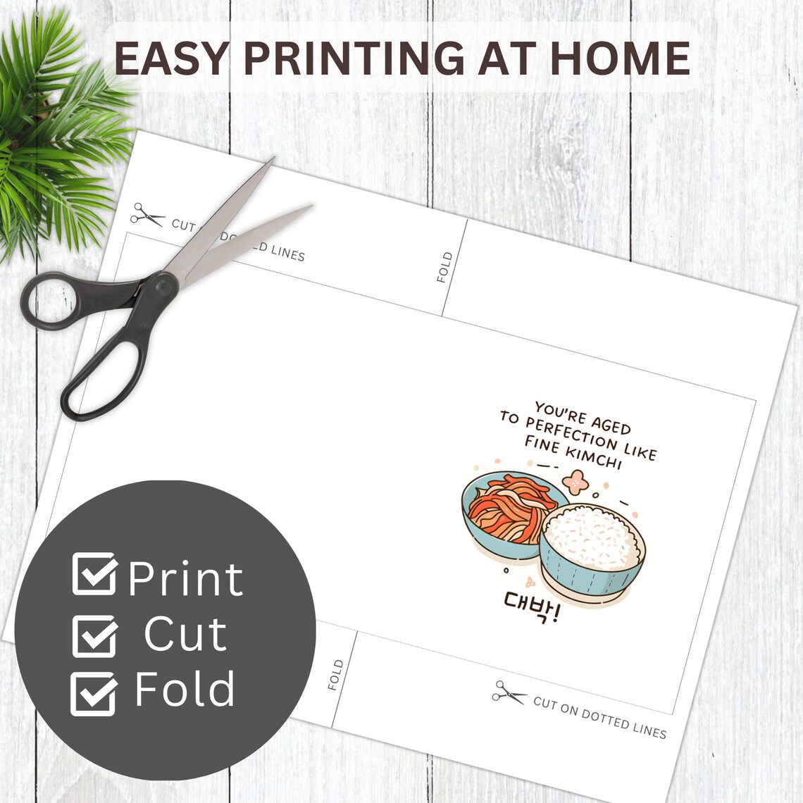 Cute Korean Card Printable, Korean Food Birthday Card Downloadable ...