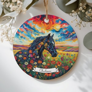 Custom Horse Ornament, Horse Memorial Gift, Horse Lover Gift,Colorful Horse Ornament, Unique Equestrian Gift, Horse Lovers Birthday Keepsake
