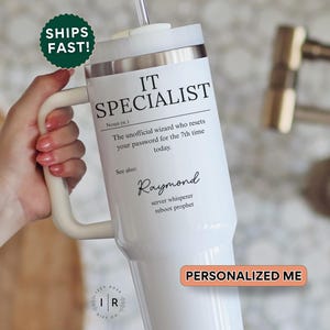 Custom IT Specialist Tumbler 40oz, Funny Tech Bro Gift For IT Profession Tumbler Mug, Custom Help Desk Staff Computer Nerd 40oz Tumbler