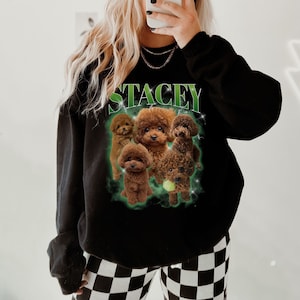 Custom Comfort Colors Dog Tshirt Retro Dog Shirt Personalized Pet Shirt Bootleg Rap Tee 90s Vintage Dog Mom T-Shirt Pet Mom Sweatshirt