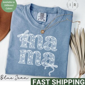 Camisa de encaje con diseño de coqueta para mamá, regalo para el Día de la Madre, linda camiseta floral, top informal para mujer, camisa con estampado de letras de encaje