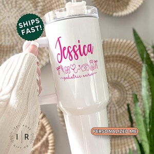 Personalized Pediatric Nurse Tumbler 40oz Custom Pediatric Nurse Gift For Nurse Appreciation 40 oz RN Tumbler Nurse Thank You Cup RN Gifts