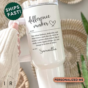 Personalized Difference Maker 40oz Tumbler 40 oz Difference Maker Cup Difference Maker Gift For Coworker Leader Gift For Mentor Appreciation