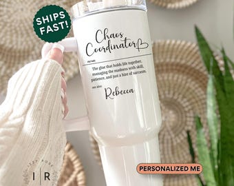 Chaos Coordinator Tumbler 40 oz Personalized Chaos Coordinator 40oz Tumbler Teacher Appreciation Gift Mom Chaos Coordinator Definition Cup