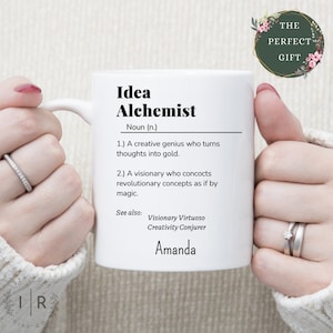 Personalized Idea Alchemist Coffee Mug Funny Secretary Office Manager Cup Coworker Leaving Gift Custom Ceramic Mug