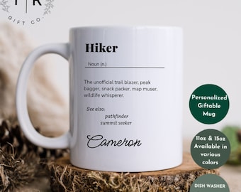 Custom Hiker Adventure Quote Coffee Mug, Mountain Trekking Lover Gift, Ceramic Camper Mug, Outdoor Enthusiast Tea Cup, Unique Hiking Present
