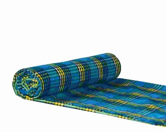 Massai Shuka Decke – Blau karierter Afrikanischer Überwurf (59x79)