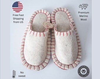 Handgefertigte Ethische Merino Wolle Hausschuhe (Pantuflas) 100% Öko Authentisch aus Kirgistan