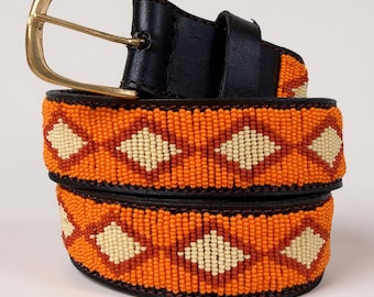 Vintage Beaded Braided Hip Belt Size L-0X Radical Vintage Beaded Nautical Mixed Media Knot Work Gypsy  main image 2