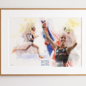 Keely Hodgkinson Watercolor Print, 800m World Games Art (Digital Download)