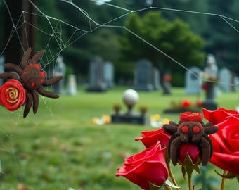 Juguete antiestrés de araña rosa de color personalizado – Decoración articulada para Halloween