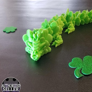 Articulated Clover Dragon Toy | 3D Printed Poseable Dragon | Flexible Dragon Decor | Fantasy Gift for Dragon Lover| Unique Toy Gift for Kids