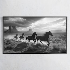 Horses Western TV Art 4K | Desert TV Art | Wild West Tv Art | Southwestern Tv Art | Cowgirl Cowboy Tv Art | Digital Download | TV329