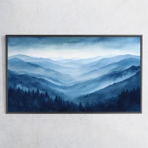 Smoky Mountains TV Art 4K | North Carolina Tv Art | Nature Tv Art | Blue Ridge Mountains | Watercolor Painting Tv | Digital Download | TV365