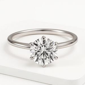 4CT Round Moissanite Ring/ Round Brilliant Cut Moissanite Ring/ 925 Sterling Silver Moissanite Ring/ Moissanite Engagement Ring