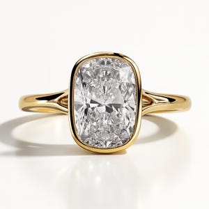 Cushion cut diamond Engagement Ring Unique Vintage 2 Carat Lab Grown Diamond Engagement Ring 14K Solid Gold IGI Certified Diamond Ring