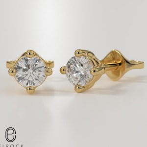 Diamond Earrings, 14K Gold 0.14 Ct lab Diamond Earrings, Gold Diamond Earrings, Diamond Studs, Perfect Gift, Everyday Earrings