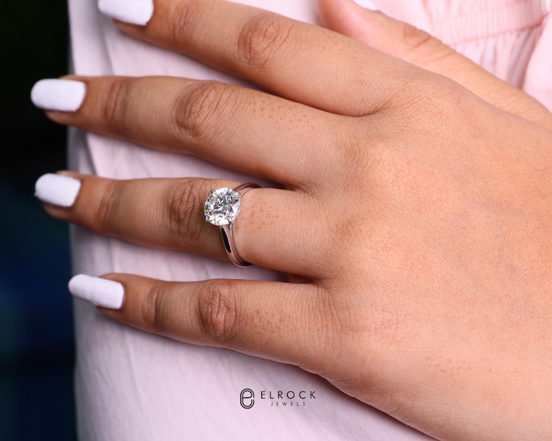 Round Lab Grown Diamond Engagement Ring 1–4 CT IGI Certified 14K 18K Gold Solitaire Investment Ring