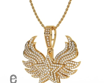 Collar de alas de ángel en oro macizo de 14 quilates, colgante de ángel guardián con pavé, joyería minimalista para mujer, regalo espiritual, delicado collar de alas de ángel.