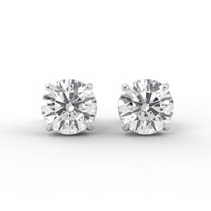 Diamond Studs 2.00 Carat Lab Grown Earrings for Women | 14K Solid Gold White, Yellow & Rose | IGI Certified Quality