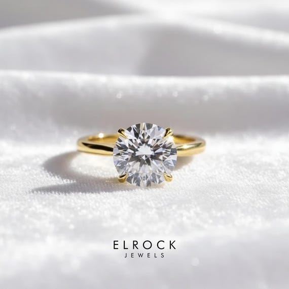 Round Solitaire Ring, Round Diamond Solitaire Ring, Lab Grown Round Engagement Ring IGI Certified Birthday/Anniversary Gift for Her