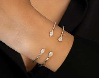 Unique Diamond Bangle Bracelet , Diamond Cuff Bangle, Graduating Diamond Bracelet, Diamond Gold Bracelet Bangle, Ladies Bracelet Bangle