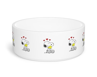 Comedero para mascotas de Snoopy con Woodstock / Lindo comedero de dibujos animados para perros
