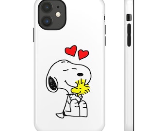 Snoopy & Woodstock Phone Case - Cute Cartoon Tough Case for Dog Lovers, Gift for Friends, Cat Lovers, Pet Gift