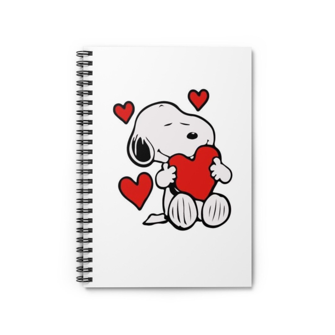 Snoopy Hugging Heart Notebook | Spiral Ruled Journal - Etsy