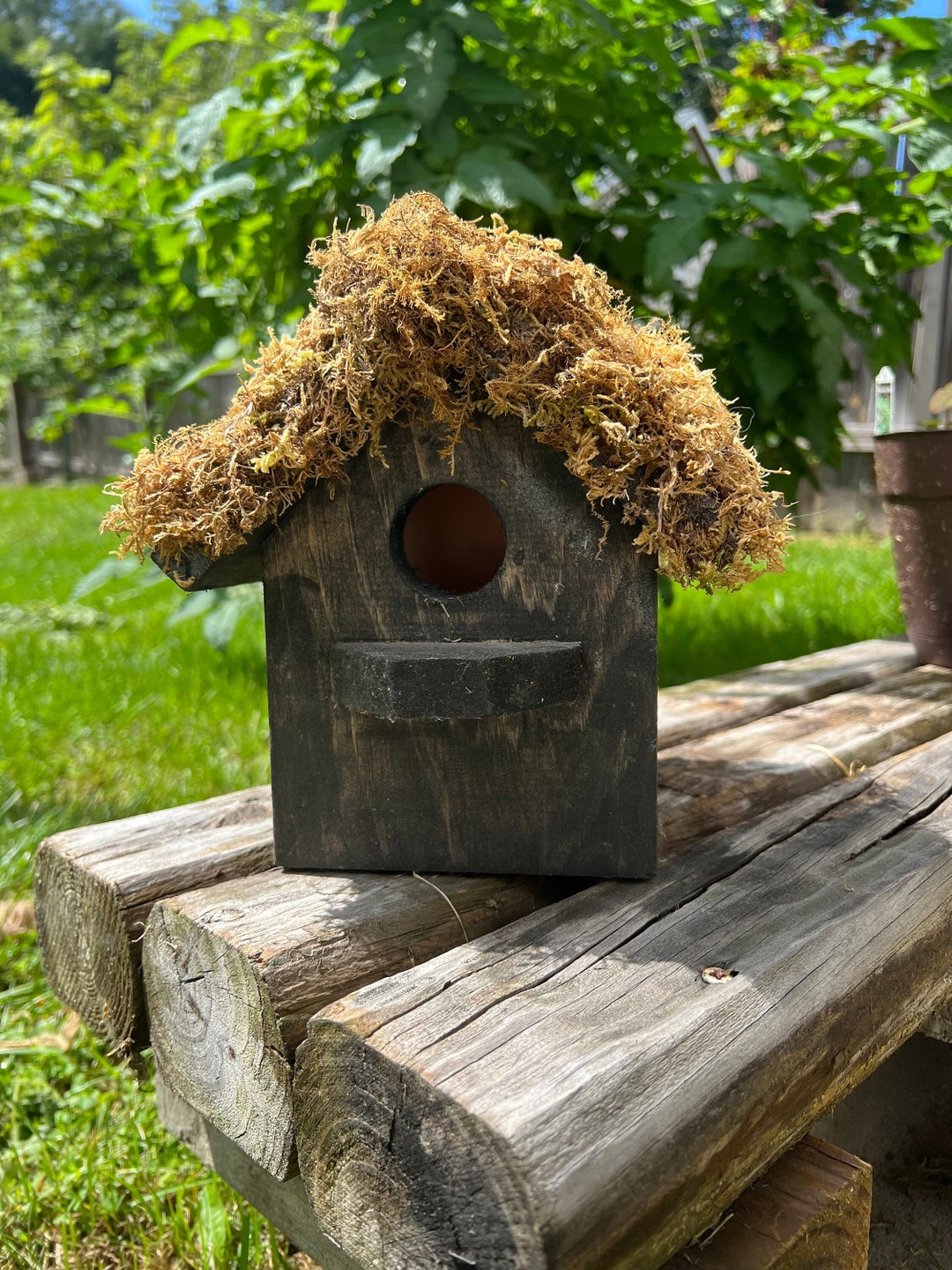 Moss Birdhouse Etsy
