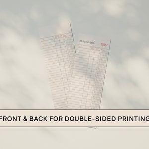 May include: Two printable reading log sheets with a grid layout and the text "READING LOG 00907" at the top. The sheets are designed for double-sided printing.
