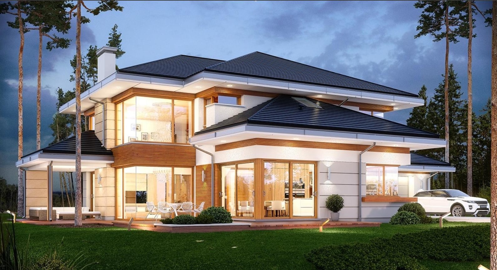 Modern Family House Plan 17m X 21m- Modern Floor Plans, 4 Bedroom 350 ...
