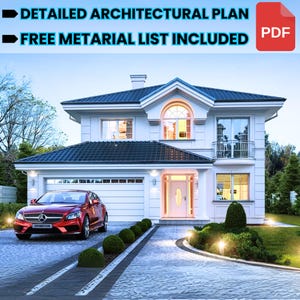 Modern Villa Plan 12m x 13m - Modern Floor Plans, 4 Bedroom 223 m2, w/ Detailed Architectural Plan + Material List File