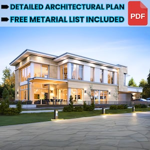 Modern House Plan 15m x 26m - Modern Floor Plans, 4 Bedroom 382 m2, w/ Loft, Bedroom, Garage + Free Material List