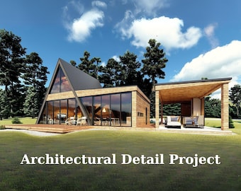 Modern Tiny House Plans 8m x 13m - Cabin & Woodworking Plans, Tiny Home Plans, 1 Bedroom 120m w/Loft, Bedroom, Camellia + Detailed Files