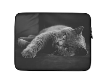 Laptopväska med katttryck