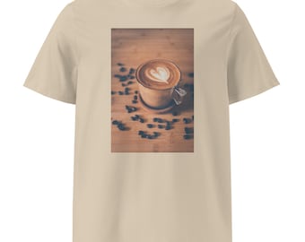 Unisex t-shirt i ekologisk bomull med kaffekärlekstryck