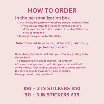 Birthday Stickers - Roll of 50 3 in stickers