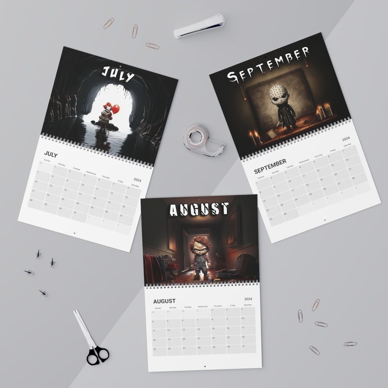 2024 Halloween Calendar, Spooky Slasher Killers, Horror Movie, Chucky