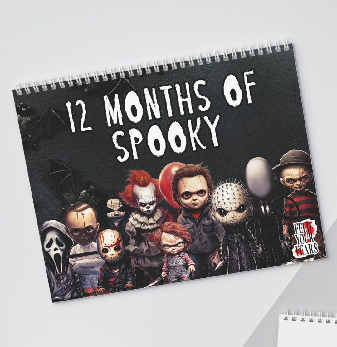 2024 Halloween Calendar, Spooky Slasher Killers, Horror Movie, Chucky