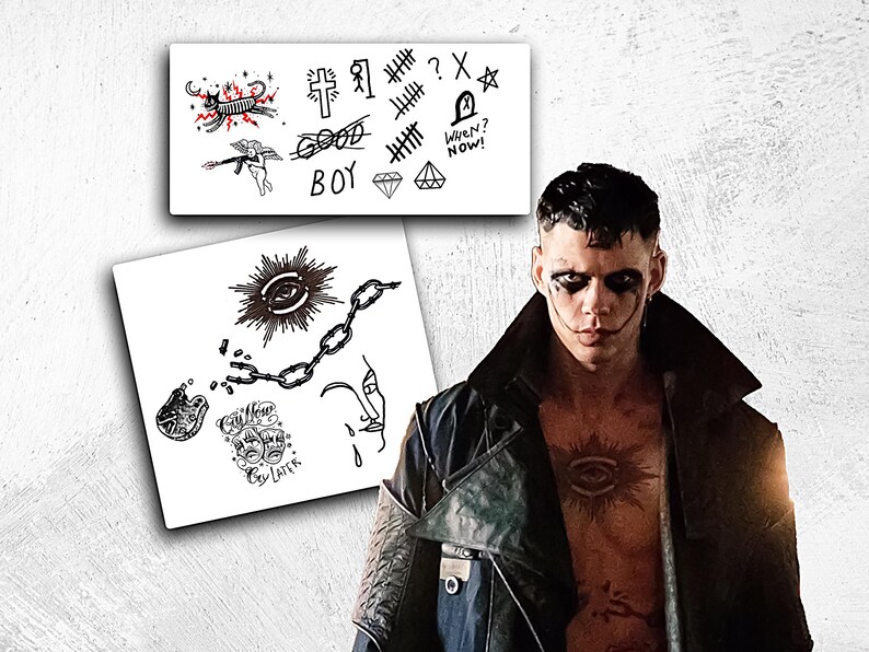 The Crow 2024 Temporary Tattoos, Eric Draven, Bill Skarsgard, for ...