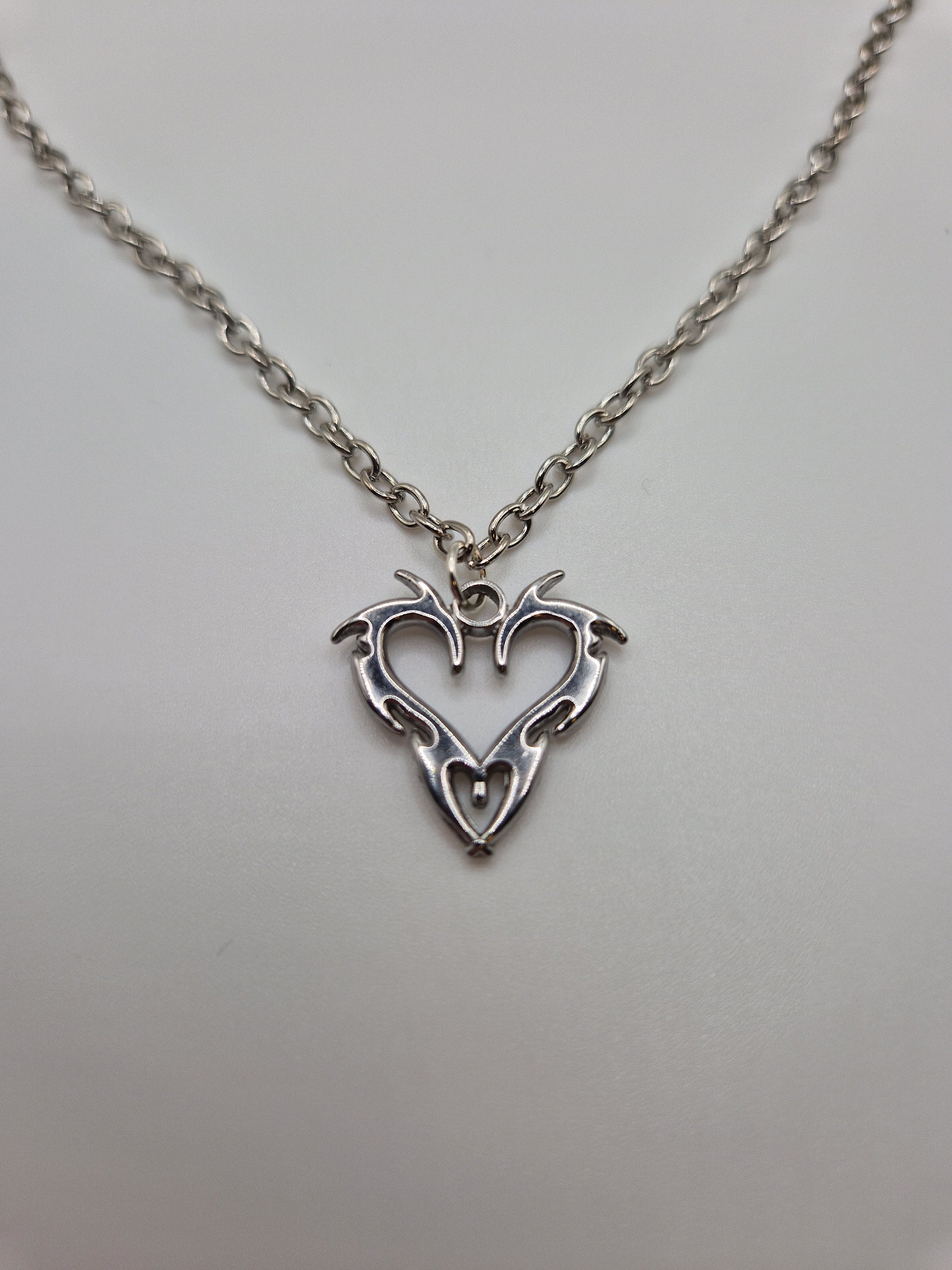 ☆Billlie ツキ着用☆【engbrox】☆LOVING HEART CHAIN BA.G☆ Y2k Sweet Pink Butterfly Necklace Love Cherry Love Bell