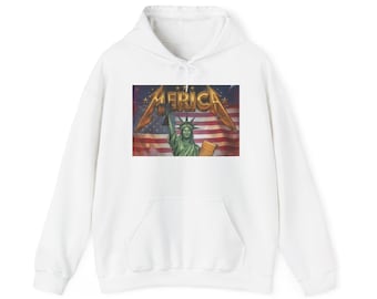 Felpa con cappuccio A2 Statua della Libertà con bandiera americana / Maglione con grafica America