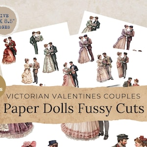 Nostalgic Victorian Paper Dolls,Romantic Couples,Instant Downloads, ClipArt, collectible paper doll, fussy cut, scrapbooking ephemera