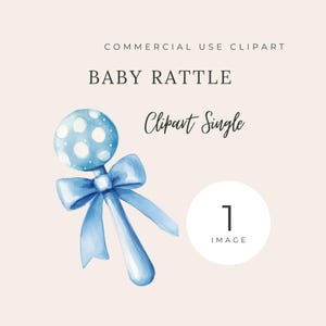 Babyrammelaar enkele afbeelding, aquarel, Blue Boy-rammelaars, commercieel gebruik, direct downloaden, speelgoed voor baby's